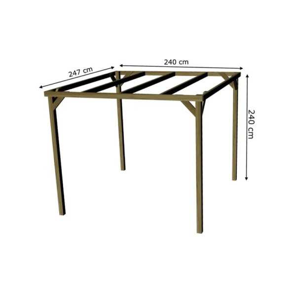 Pérgola 4 postes de madera para exteriores  – Gama Kora Vida Huerto