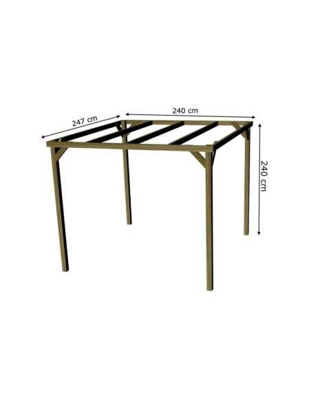 Pérgola 4 postes de madera para exteriores  – Gama Kora Vida Huerto